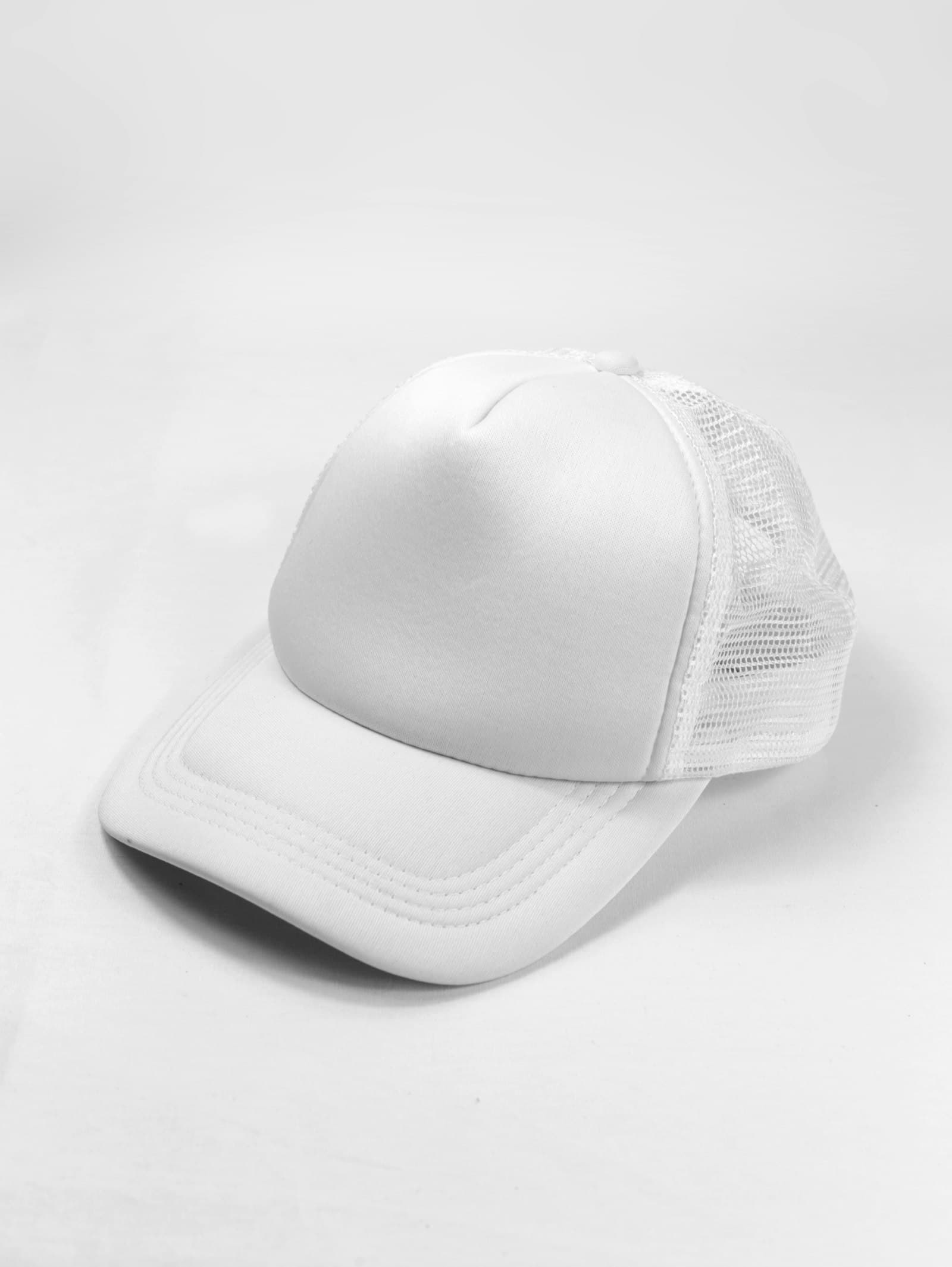 A five-panel cap blank on a neutral background
